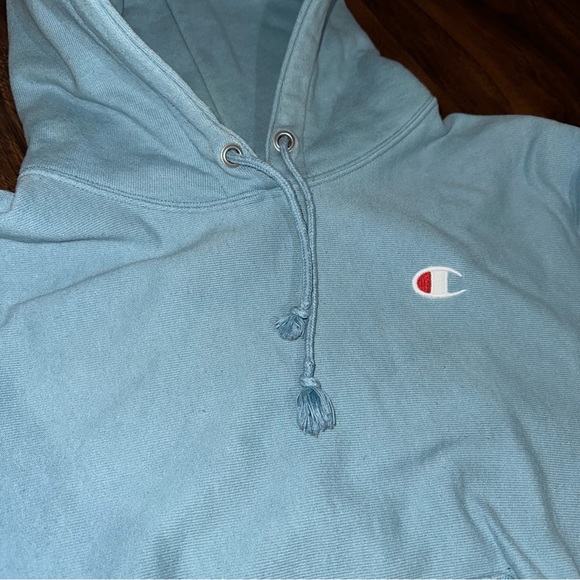 Champion Reverse Weave Light Blue Hoodie - Picture 3 of 4